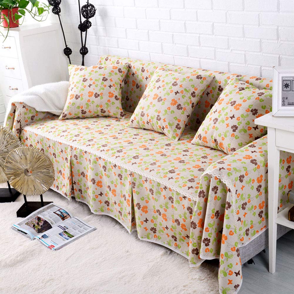 SCotton And Linen Thick Fabric Sofa Cover Sofa Cover Combination Sofa Universal Sofa Towel Full Cotton And Linen Non-Slip Sofa Cover,H,1 seaster