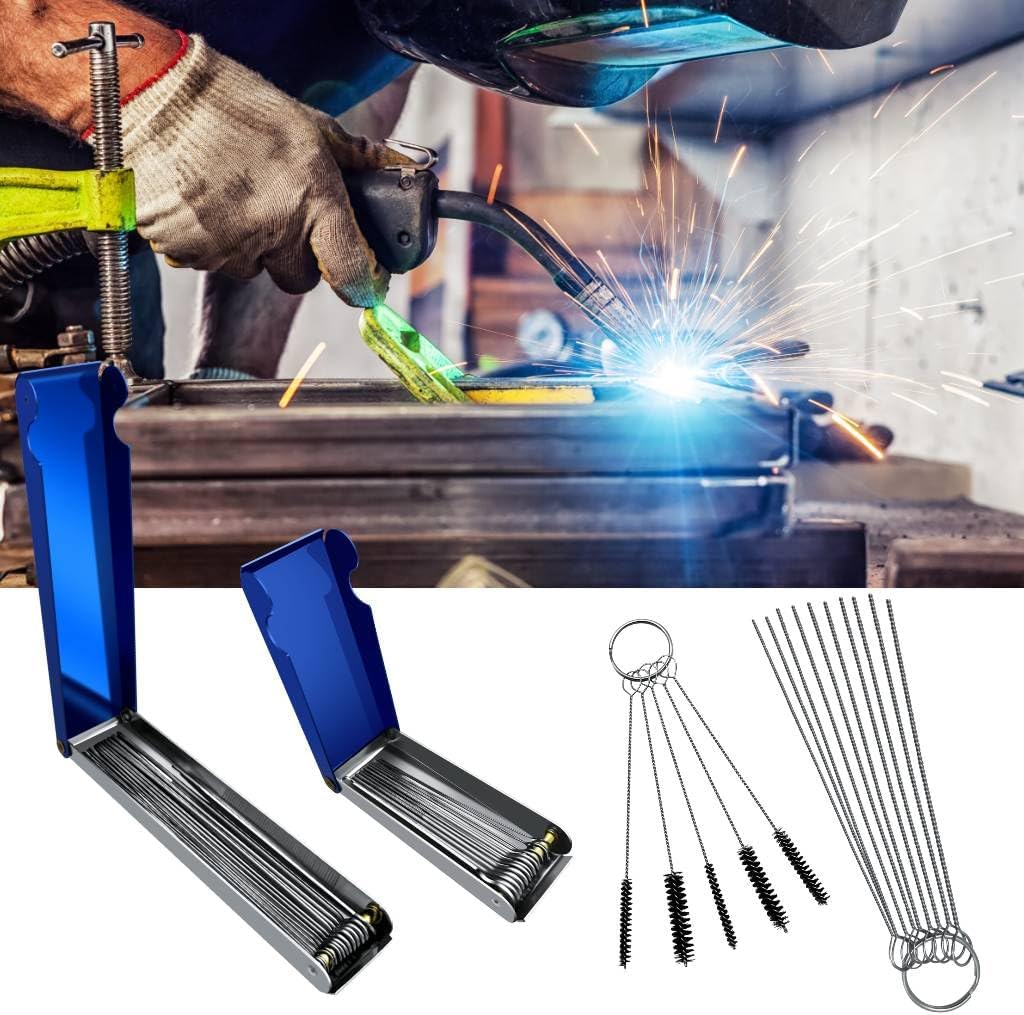 Strongthium Cutting Torch Tip Cleaner Tool kit for Welding Nozzles Carb Carbon Carburetor Jet Sprinklers and Shower Heads Spray Guns Orifices Wires Needles in Set