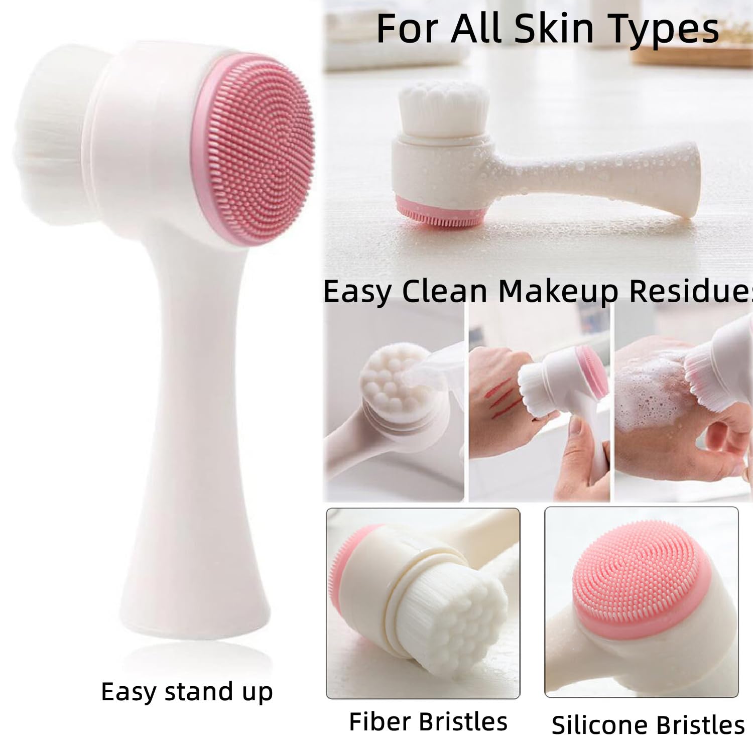 Tecerrity Facial Cleansing Brush Set- 8Pcs Face Washing Daily Tools