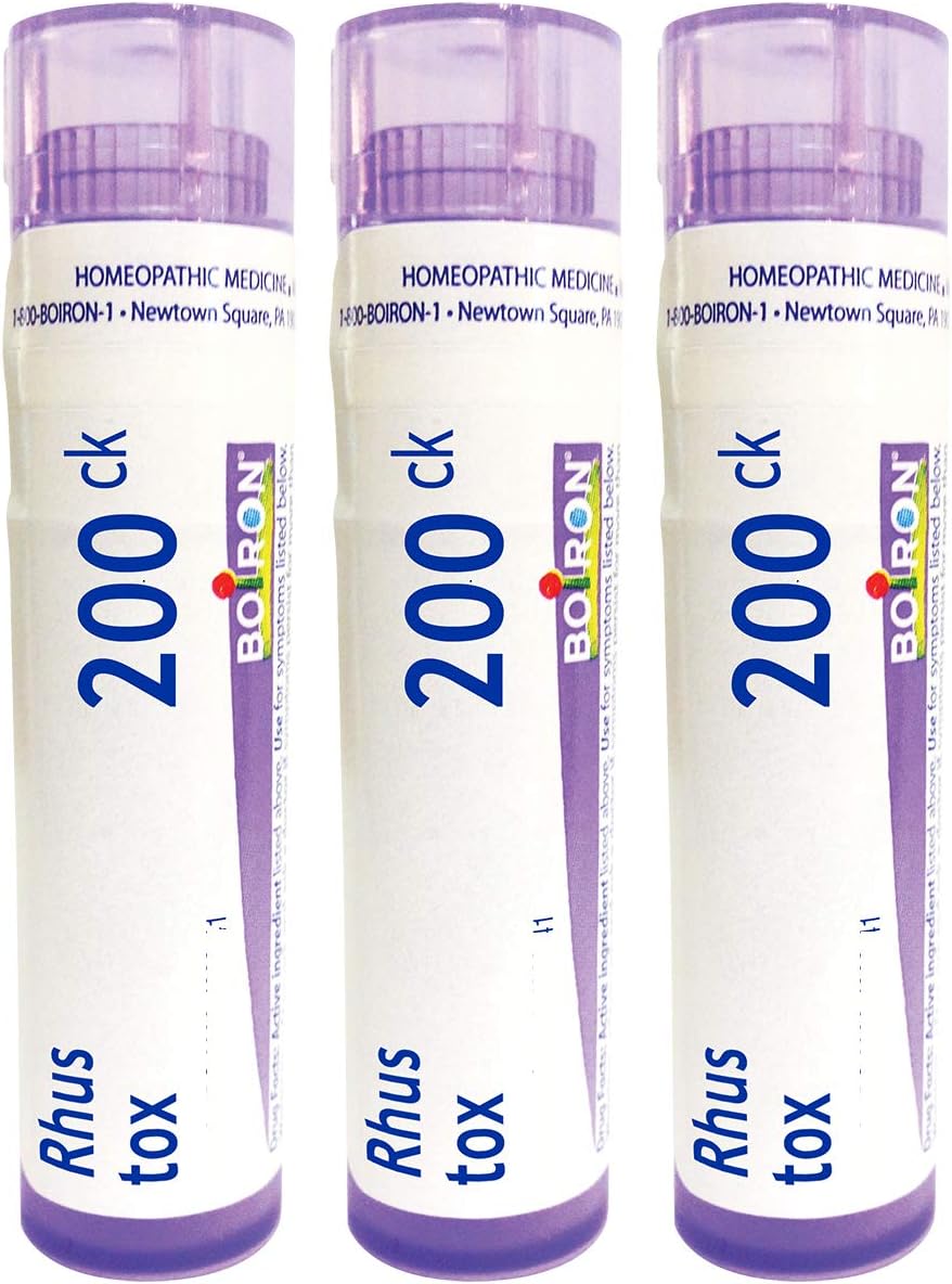 Boiron Rhus Toxicodendron 200ck Homeopathic Medicine for Joint Pain Improved by Motion - Pack of 3 (240 Pellets)