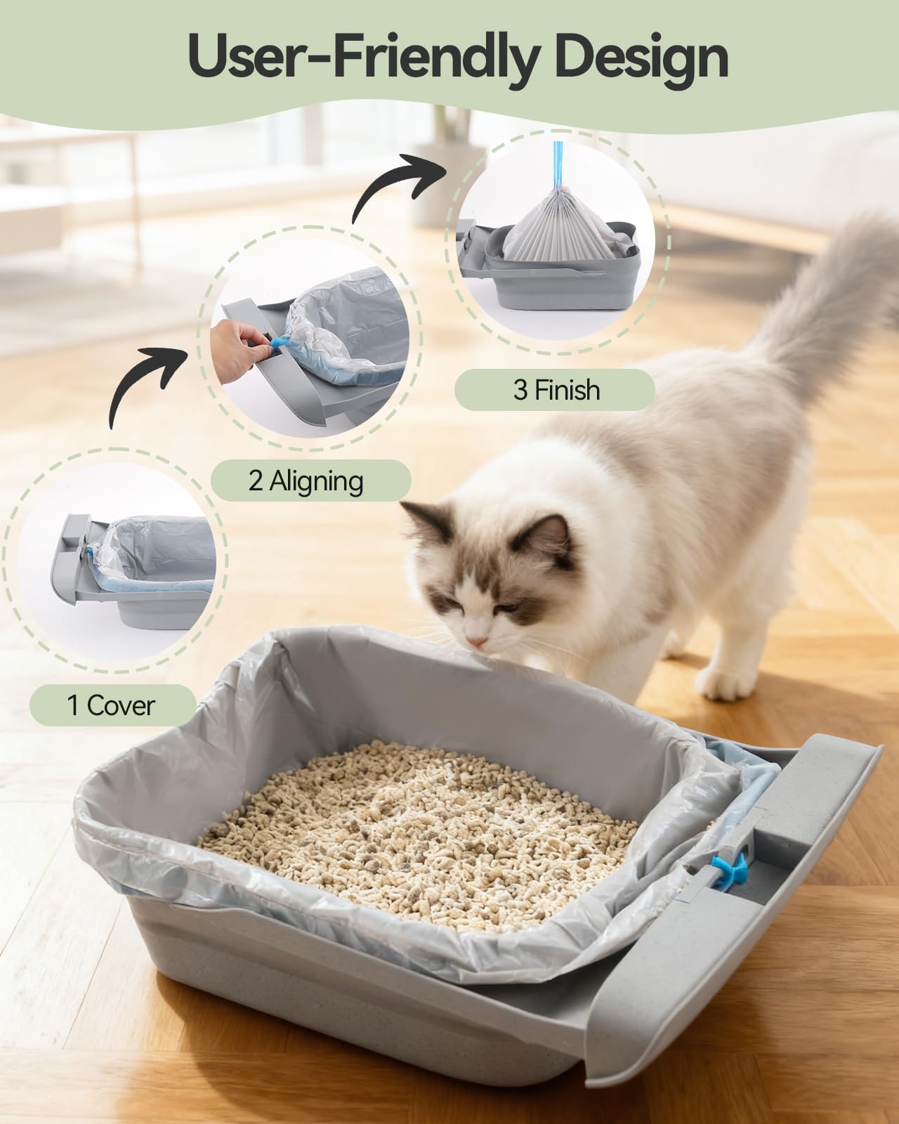 Bolsas para caja de arena para gatos Neakasa M1 y PetPivot Autoscooper 11, paquete de 40 bolsas automáticas para caja de arena para gatos a prueba de fugas