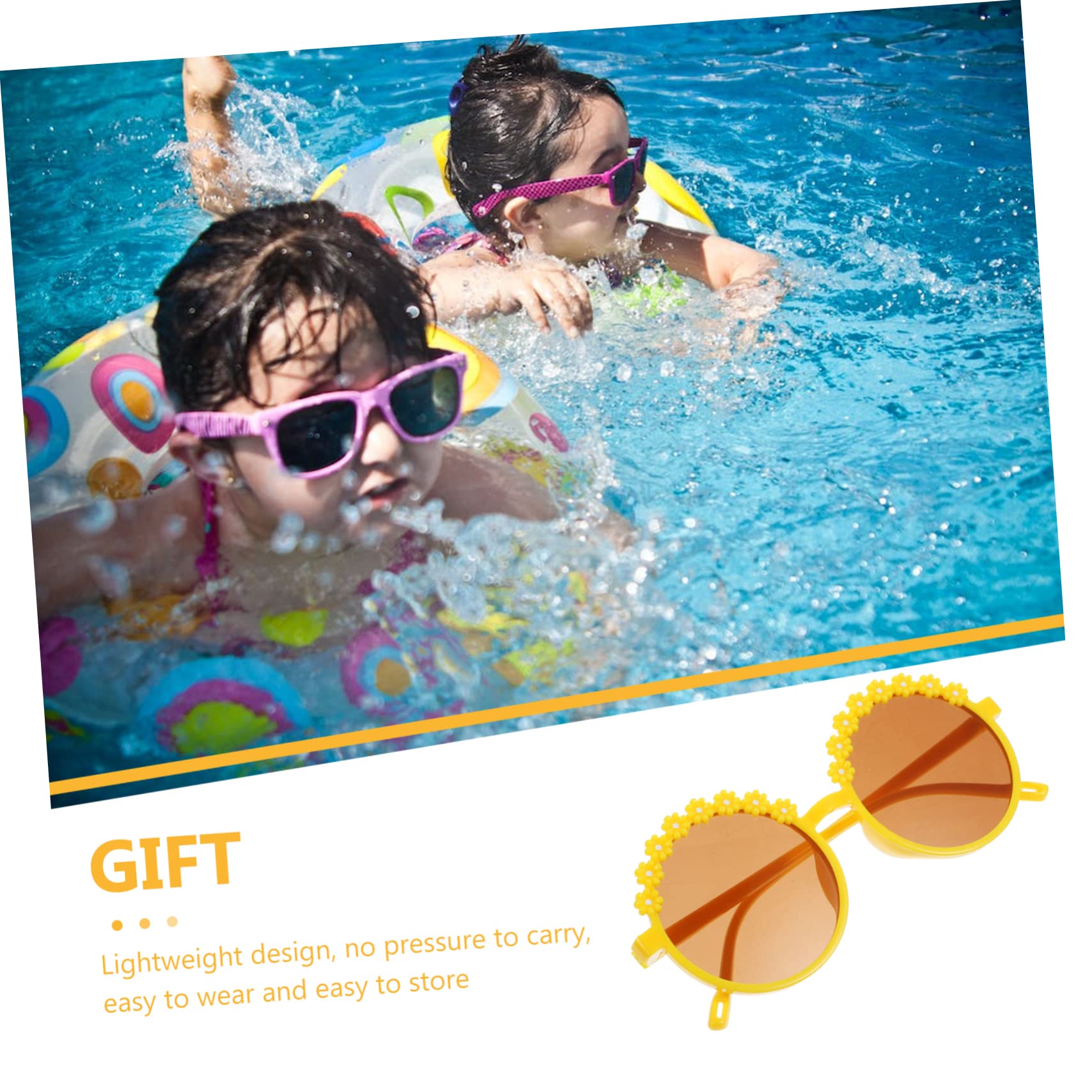 PartyKindom 1 Pair Flower Shape Sunglasses for Retro Party Prop for for Outdoor Activities Summer Travel Family Gatherings