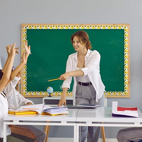 Vista 4 de Seajan 6 rollos de tablón de anuncios de abejas de verano de 197 pies, bordes de tablón de anuncios de abeja, decoración de tablón de anuncios