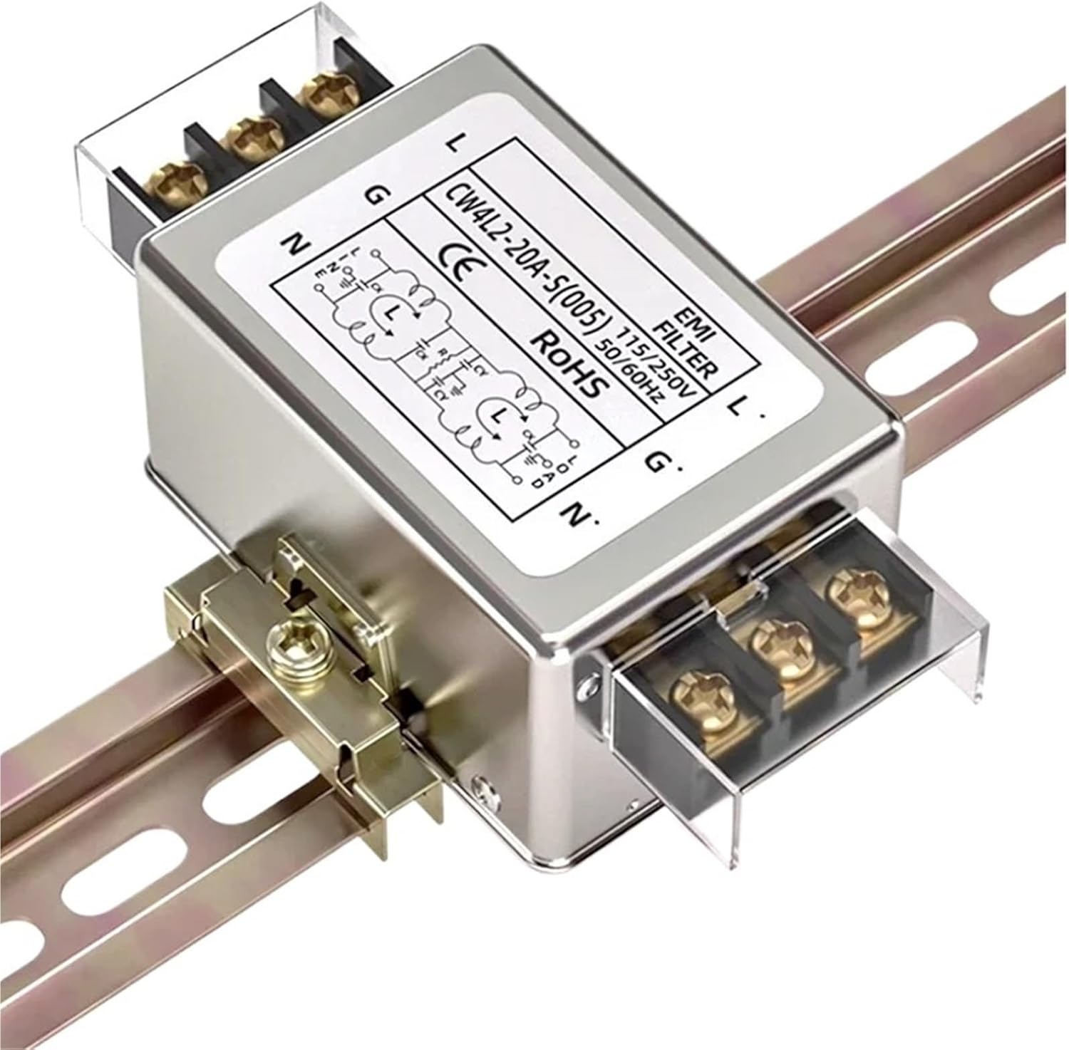 1pcs Single-Phase 220V Power Filter AC EMI Power Supply Anti-interfe CW4L2-40A-S（005） Two-Way Rail Terminal Block