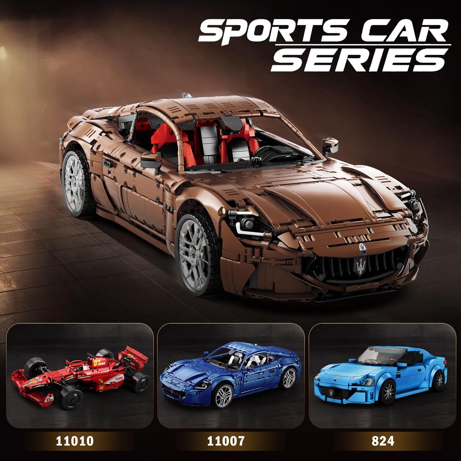 Reobrix Sports Car Building Blocks Set for Adults, Remote Control 1:8 Racing Car Vehicle Toy Model Building Kit for Adult, 11009, Creative Gifts for Boys Girls Adults 14+ (5480PCS)
