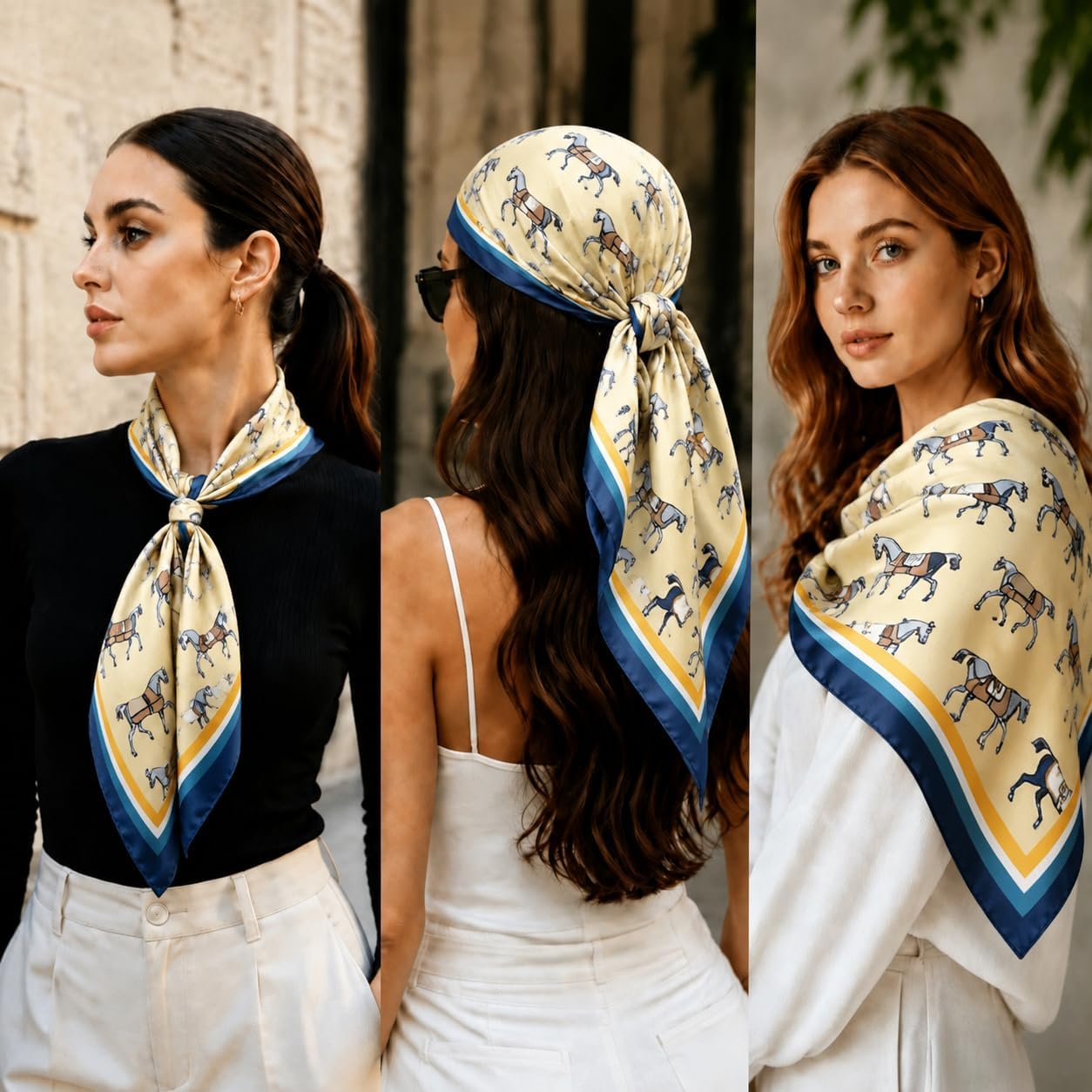 Hair Bandana Scarf For Women, Lightweight Fashion Neck Silk Satin Head Scarves For Sleeping Handbags Scarf