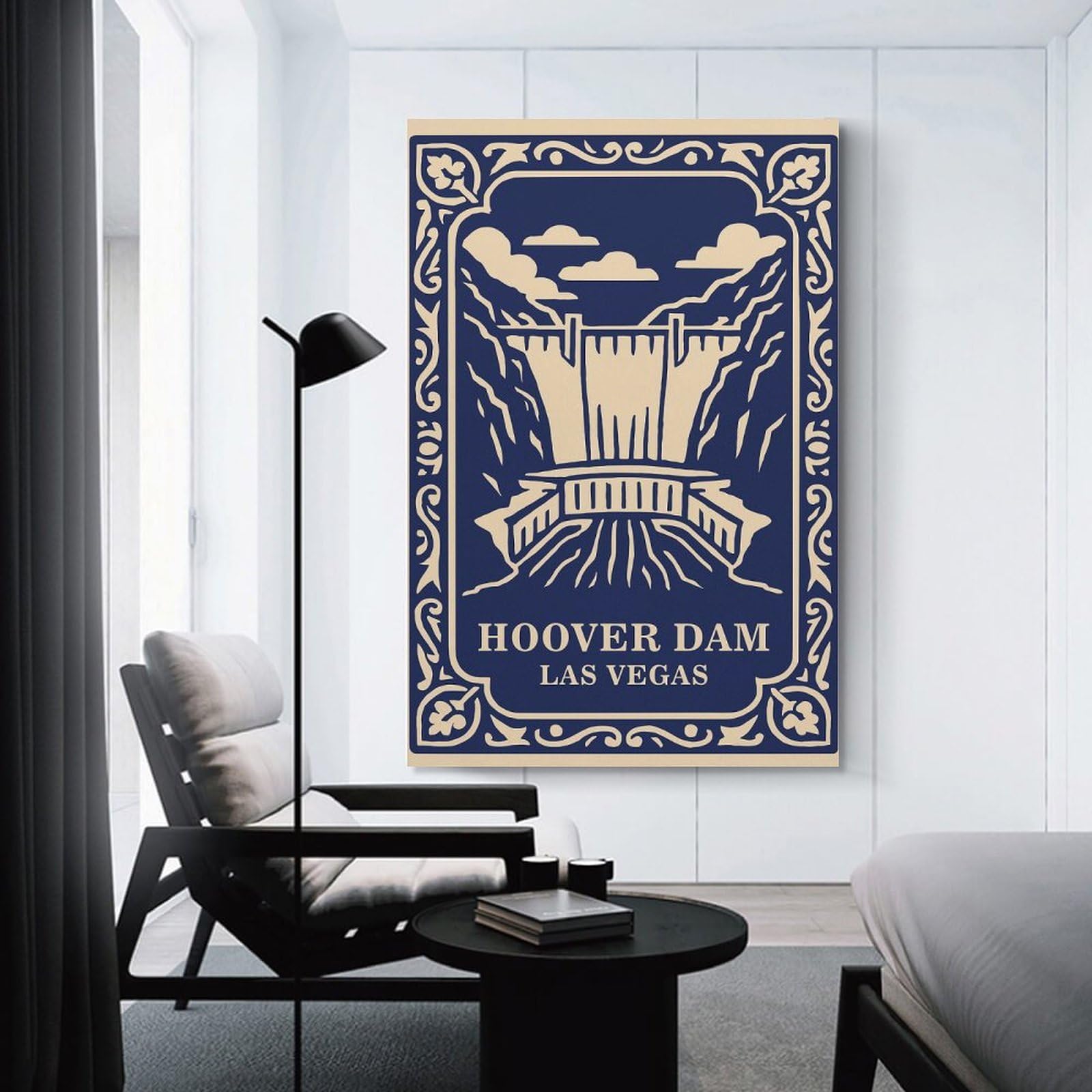 Junmoney Canvas Wall Decor Hoover Dam Las Vegas Vintage, 24x36inch(60x90cm), for Gallery Wall Layouts in Home Or Office, Home Wall Art for Statement Displays
