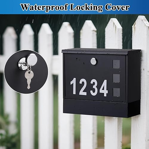 Miniatura 32 de Jssmst - Buzón con cerradura montado en vertical en la pared - Buzones con cerradura de llave de gran capacidad, 14.3 x 4.1 x 11.8 pulgadas