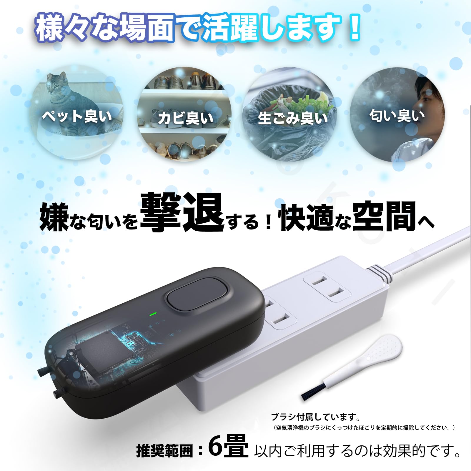 Amazon | IGOKOTI 空気清浄機 マイナスイオン発生器 脱臭機 コンセント