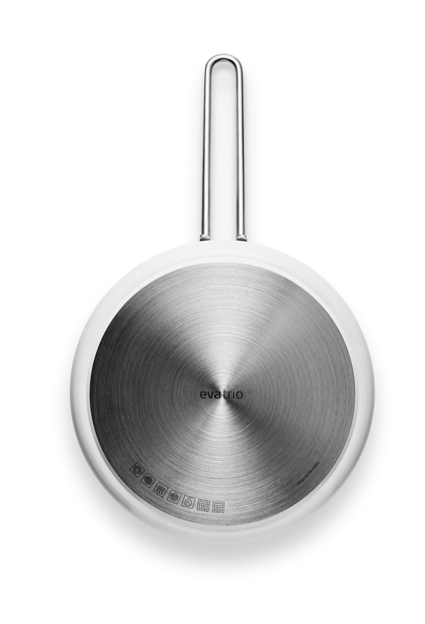 Eva Trio | White Line Casseruola da 24 cm con rivestimento antiaderente Slip-Let®, ideale per arrostire e saltare velocemente, bianco