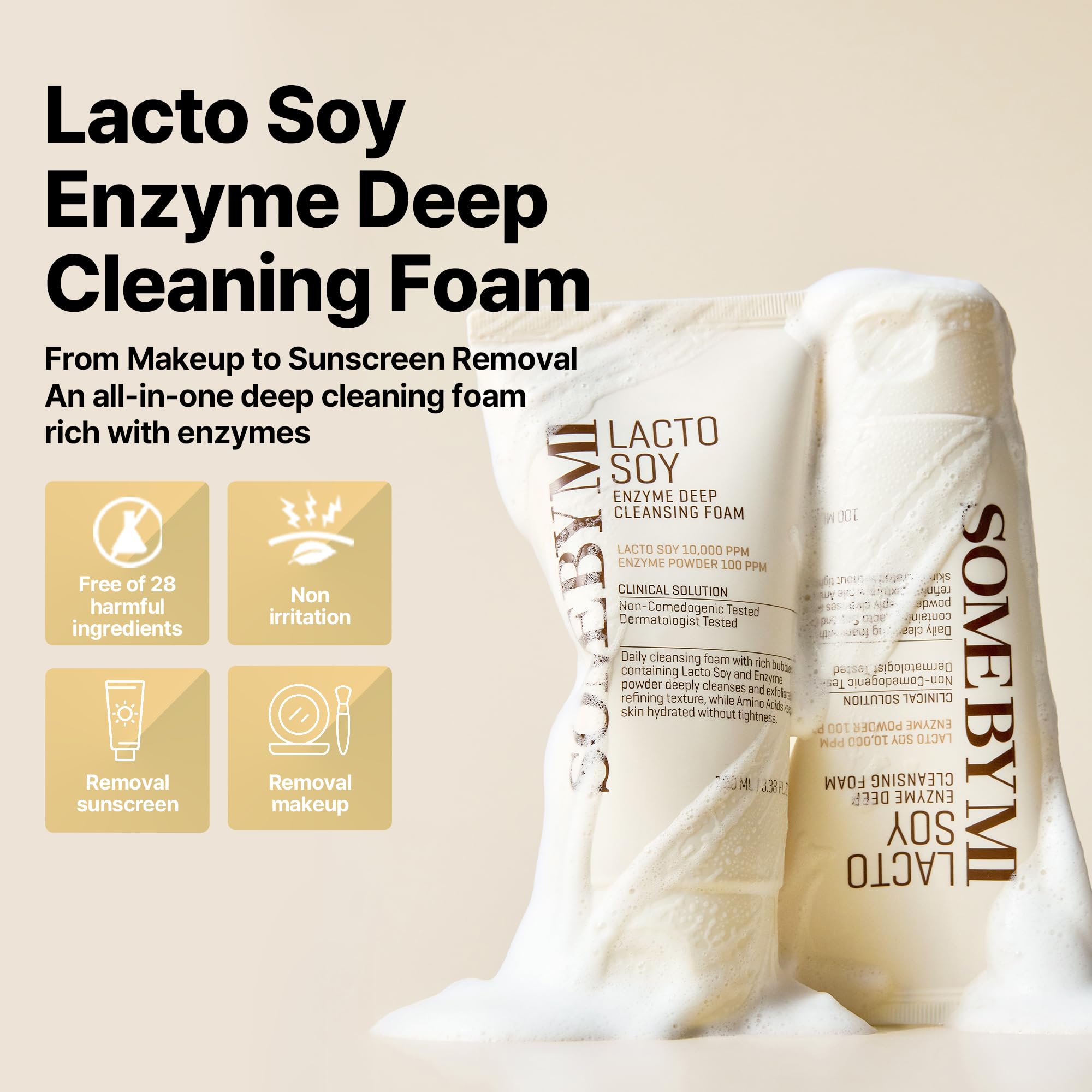 SOME BY MI Lacto Soy Enzyme Deep Cleanser - 3.38oz, 100ml, 100 ml (Pack of 1) - Image 2