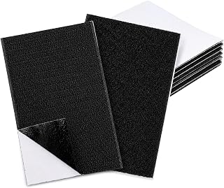 6 Sets 4x6 Inch Self Adhesive Hook and Loop Strips Black | Home DIY Crafts Sticky Back Fastener Tape