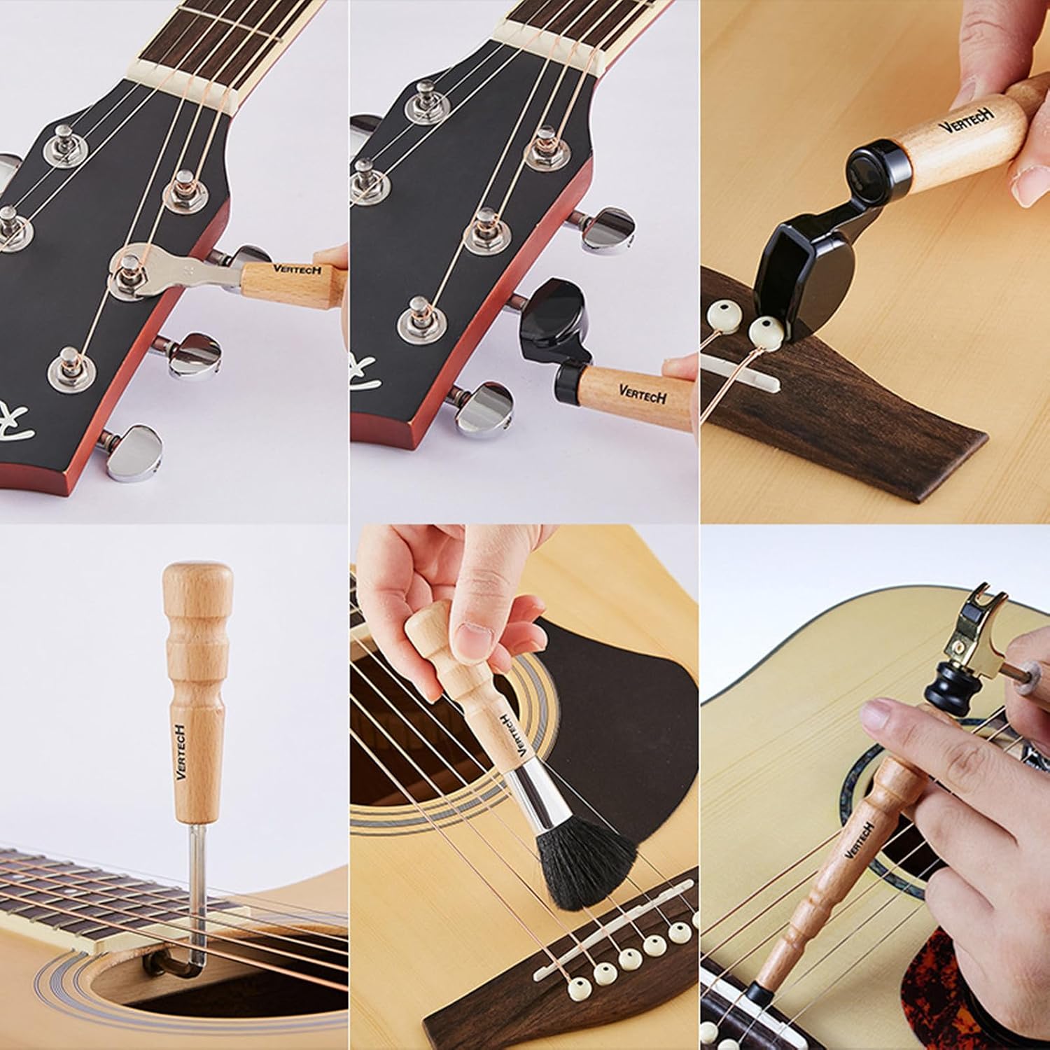 Aestivate Guitar String Winder Guitar Repair Tool Kit, Restringing Tool for Faster String Changing Instrument Maintenance Set (String Winder)