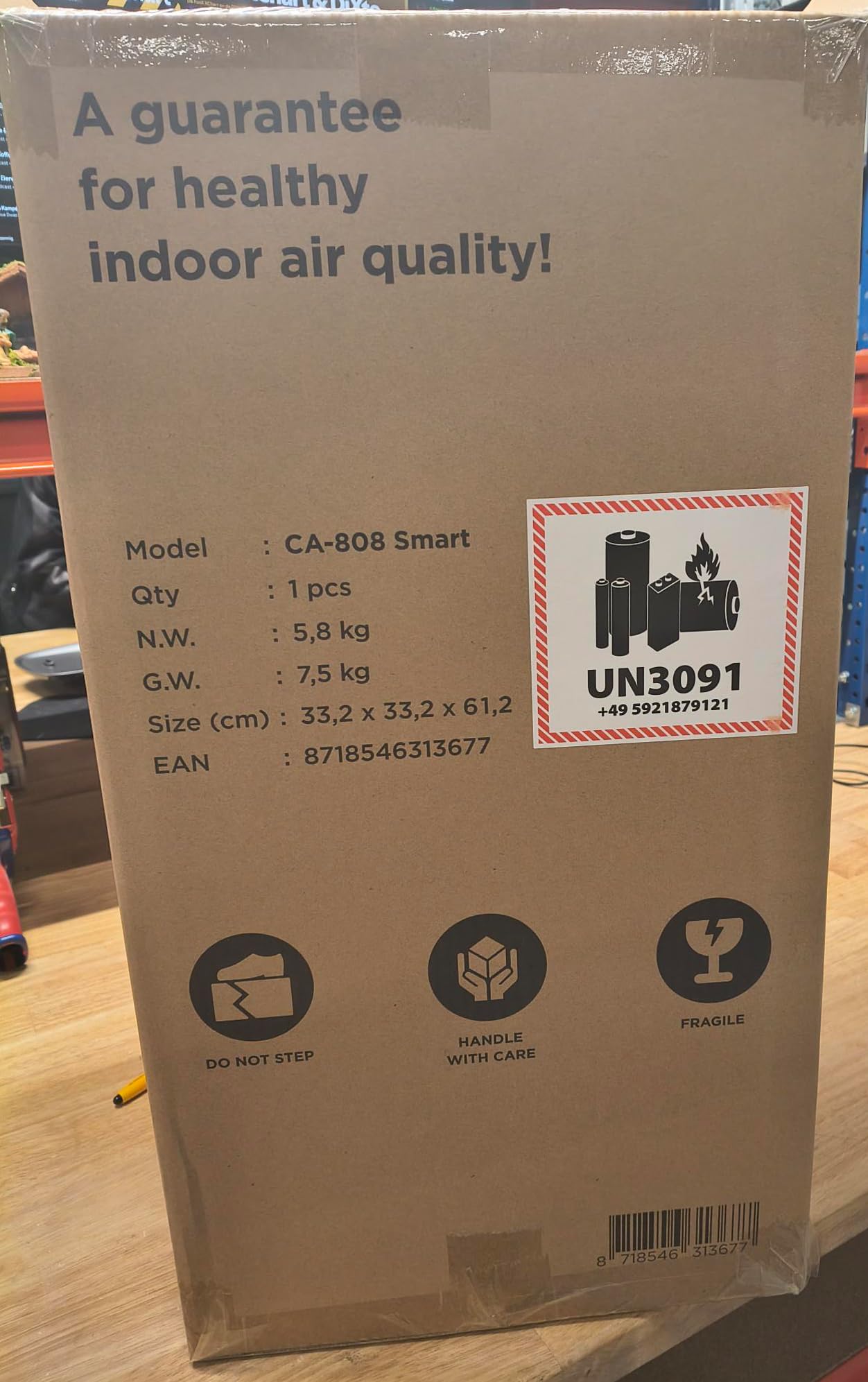Clean Air Optima - 2in1: Humidificador y purificador CA-808 Smart Top Filling - espacios de hasta 60m² / 150m³