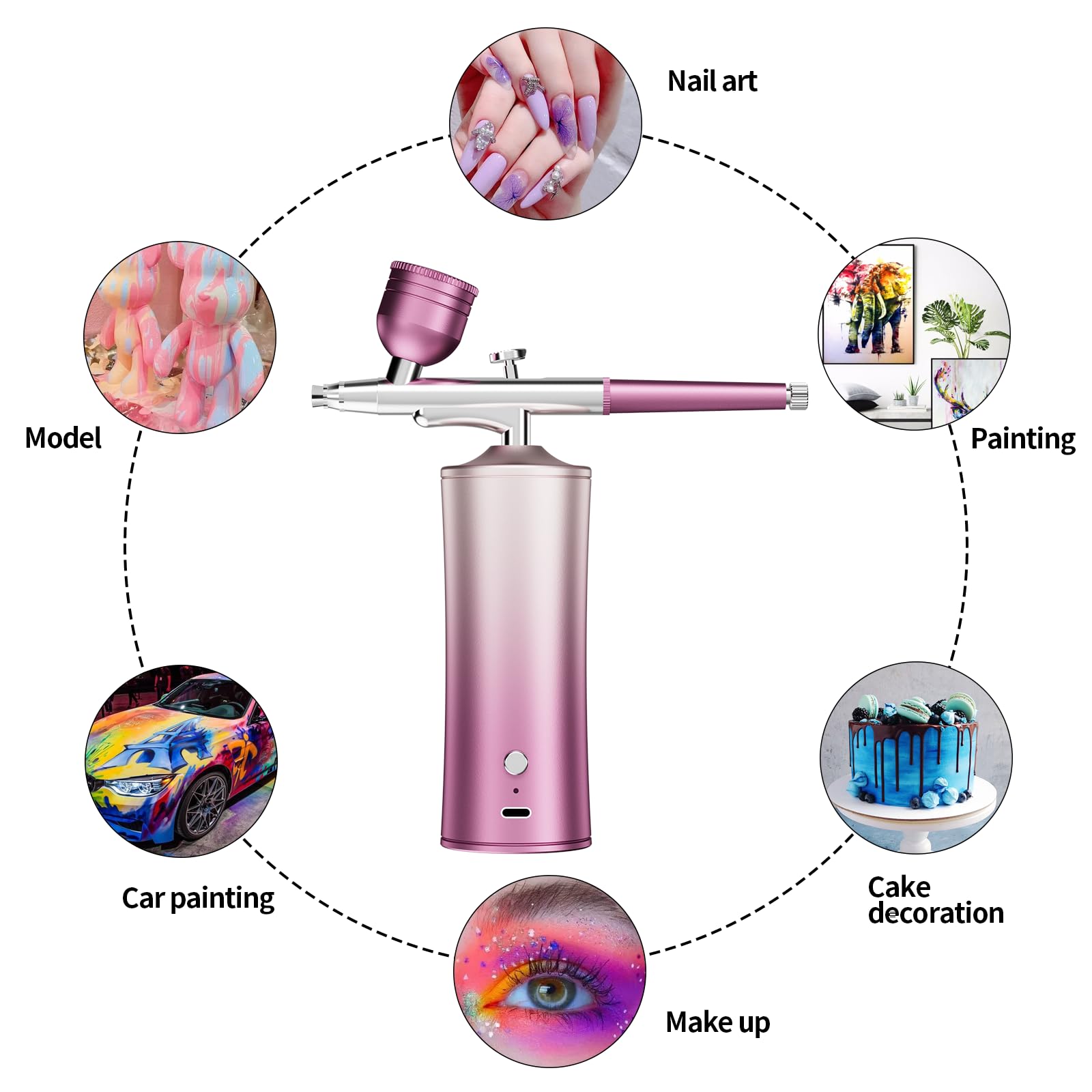 Cordless Airbrush Kit - Nail Art, Makeup & More -5