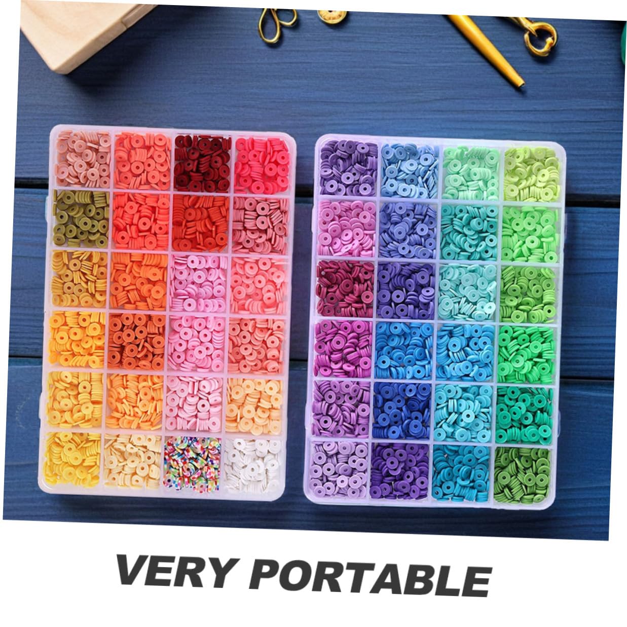 TEMPNAP Kit Complet de Perles D'argile Polymère Multicolores Boîte de Rangement Pratique pour Création de Bracelets DIY Différentes Formes Étoile et Anneau