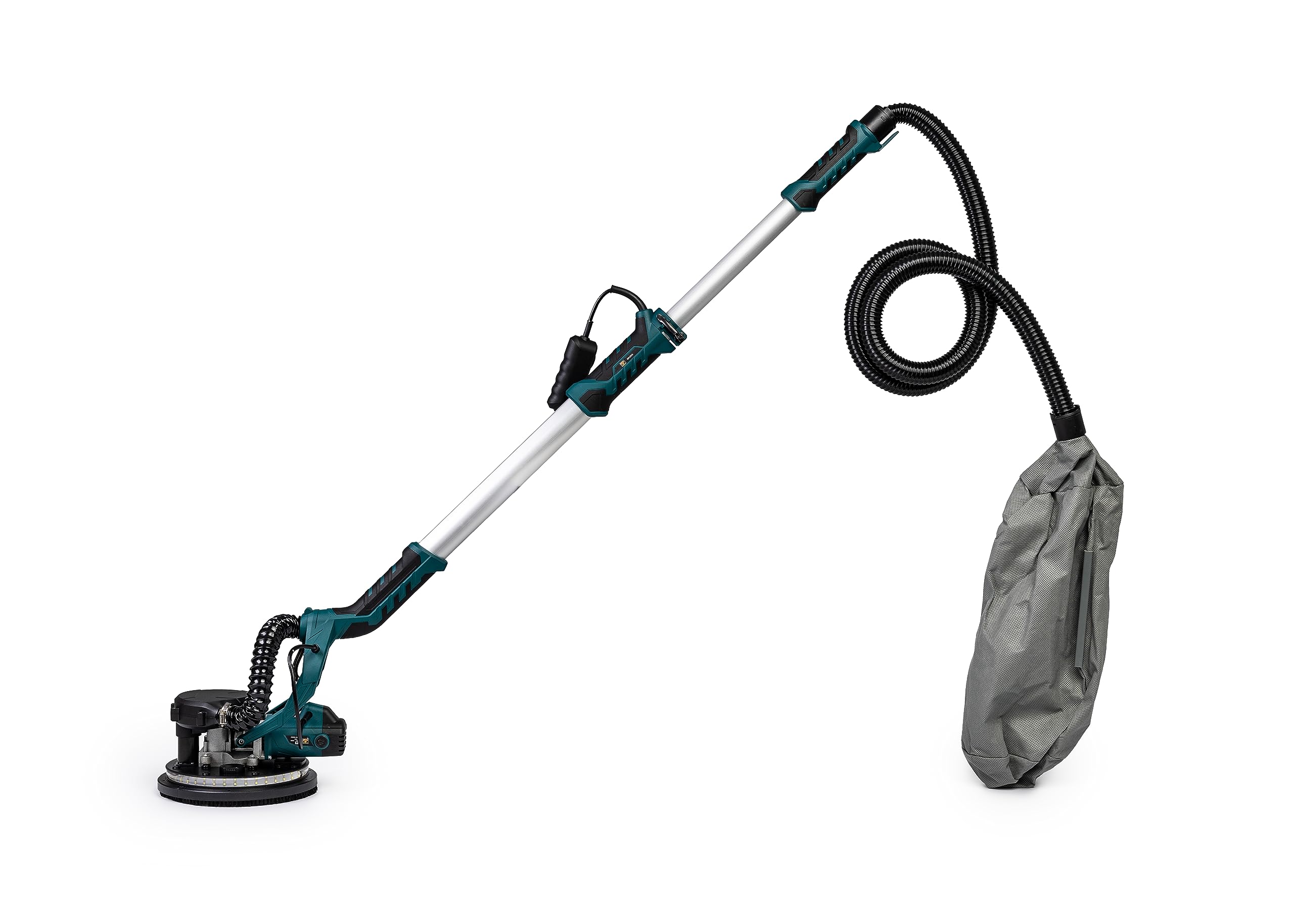DÜSSELDORF | Lijadora de Pared, 1000W con Sistema Automático de Recogida de Polvo, Accesorio Único para Lijar Techos, 6 Velocidades Ajustables, 12 Discos Lijadores, Luz LED