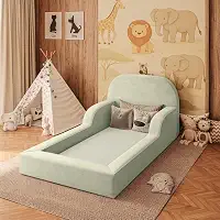 Cama Colchão Montessoriana Infantil Proteção Lateral Balaqui Cor:bege