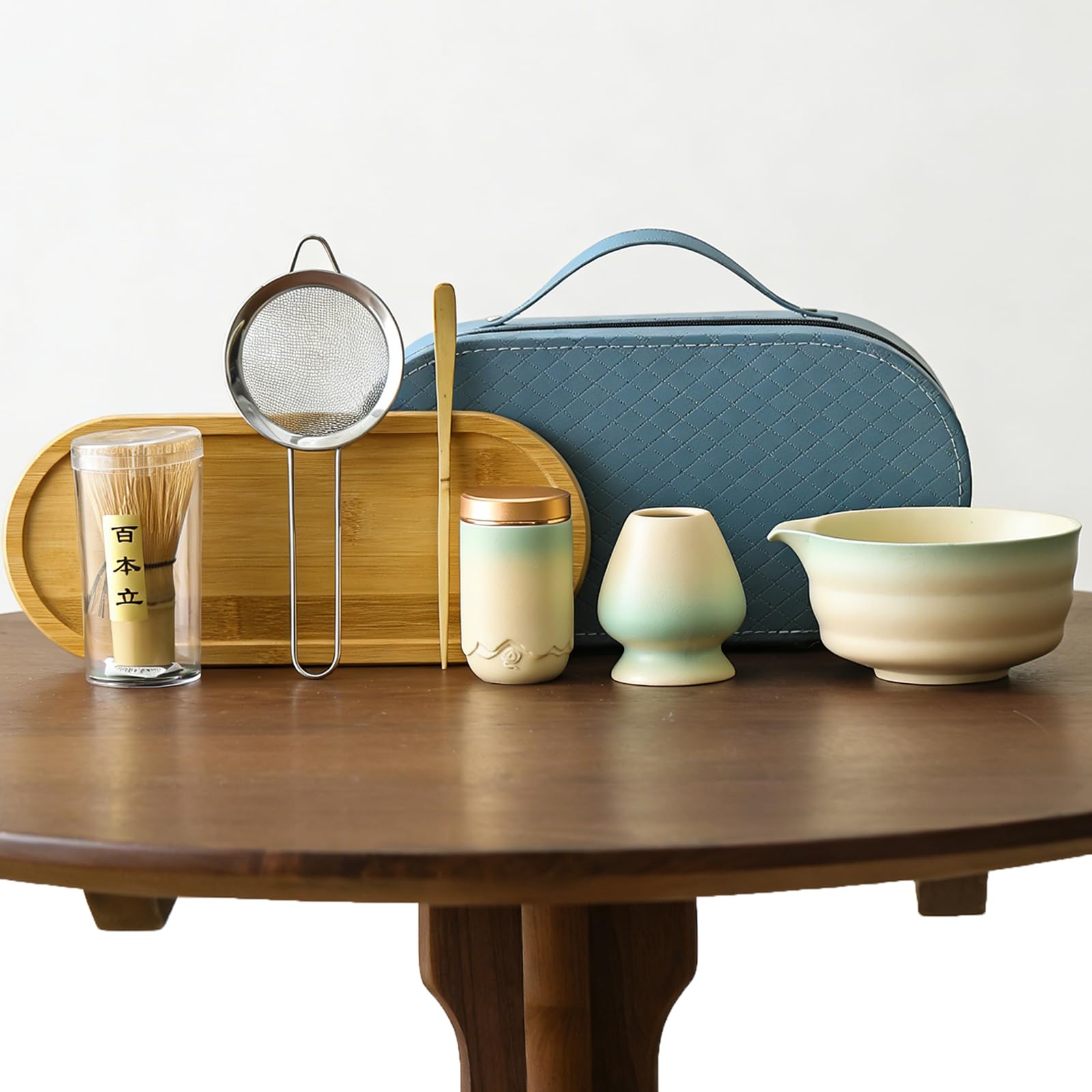 Matcha 8 Piece Tea Ceremony Set Bowl Saucer Chasen Whisk Gift Box