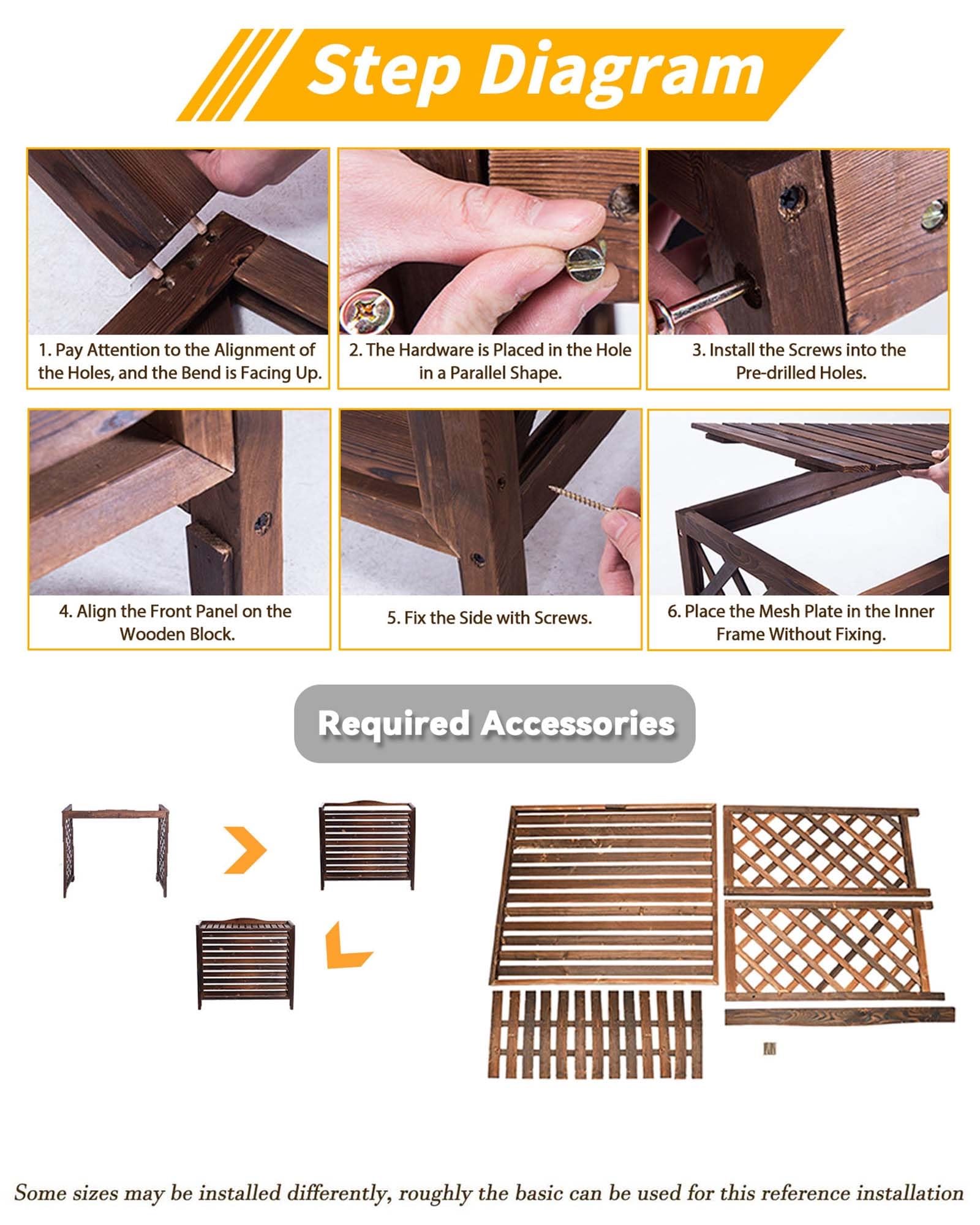Copri Condizionatore Da Esterno In Legno, Impermeabile Copertura Condizionatore Esterno, Ideale Per Decorazione Di Terrazze, Balconi E Patio, Protezione Efficace Dalle Intemperie(Small-80x32x70cm