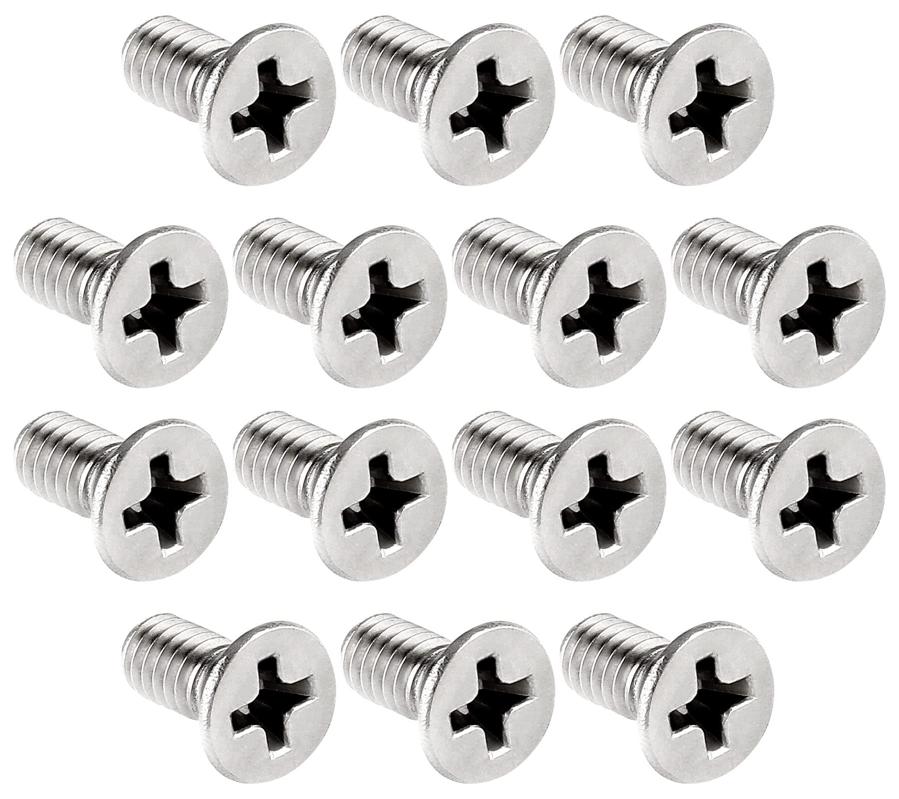 Cionyce 50PC Flat Head Phillips Machine Screws, 8-32 x 3/8 Inch 304 Stainless Steel Device Mounting Screws Bolt Fastening