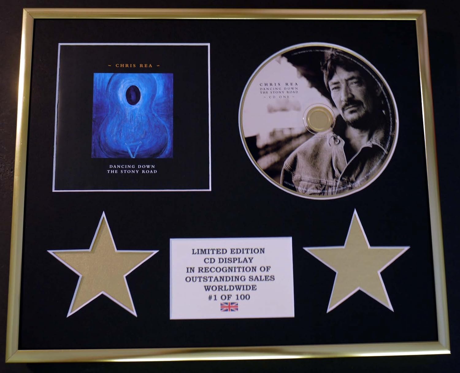 CHRIS REA/CD DISPLAY/LIMITED EDITION/COA/DANCING DOWN THE STONY ROAD, Gold
