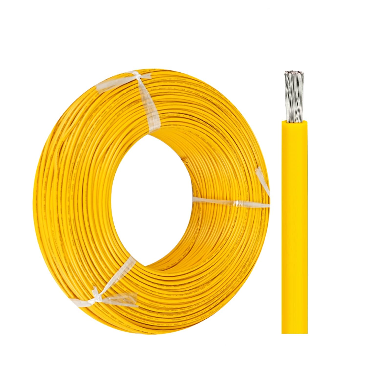 Fil de cuivre étamé UL1015 18AWG jaune contre la corrosion des circuits électriques 600V