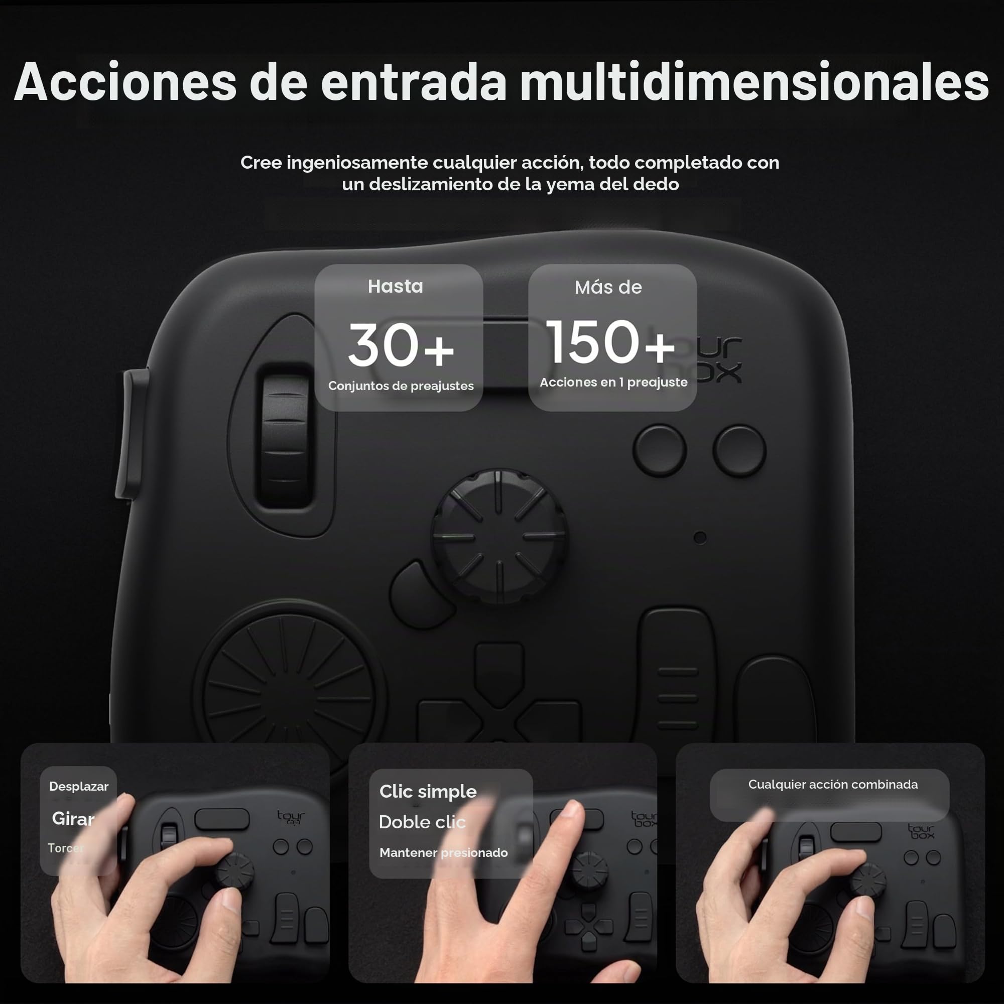 TOUR BOX Elite, Controlador de Edición de Vídeo y Fotografía, Bluetooth Teclado Personalizable de Atajos, Consola de Equipo Creativo para Photoshop Lightroom Premiere, Tableta Gráfica Windows Mac PC