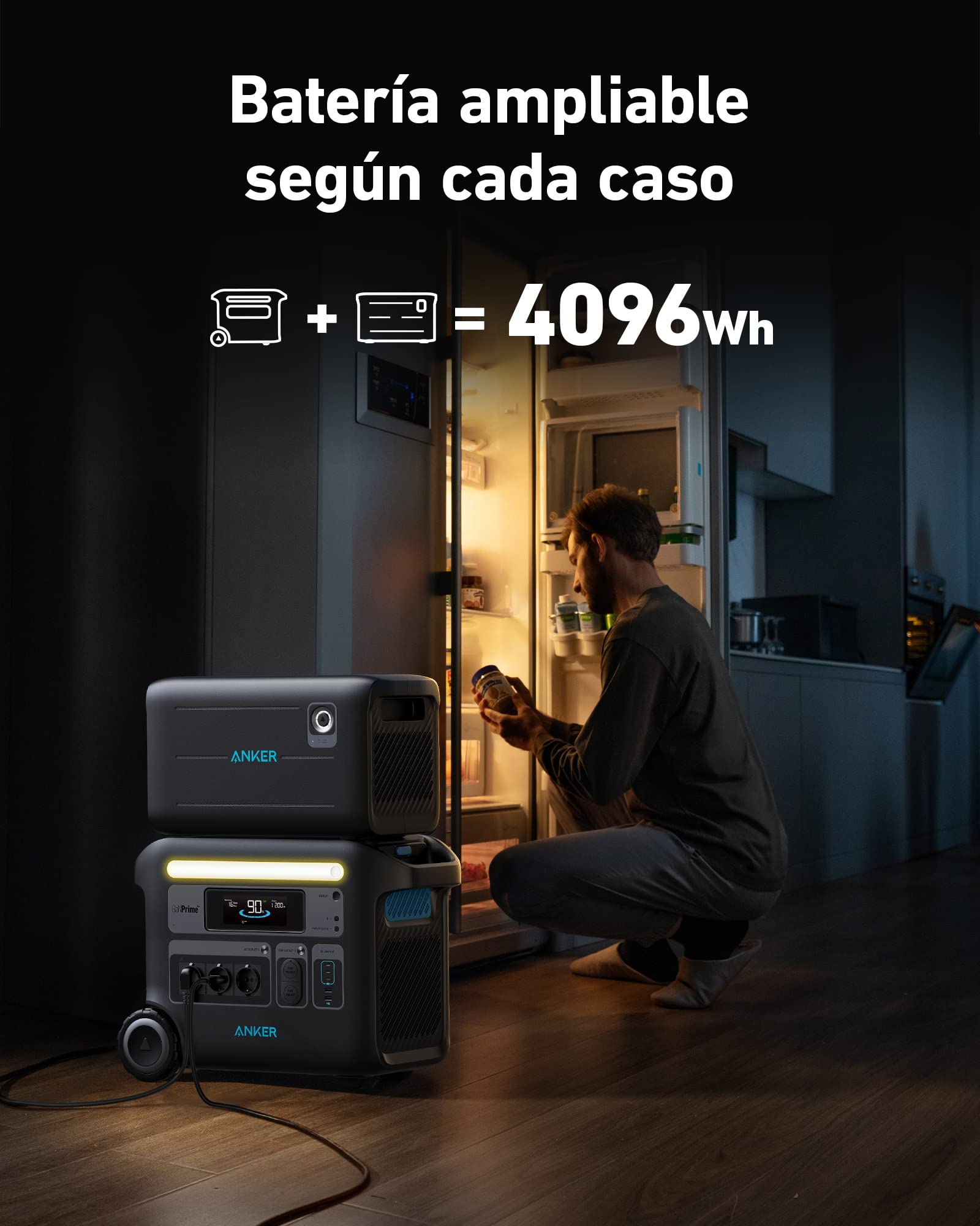 Anker PowerHouse 767, Generador solar de 2400 W con 6 baterías LiFePO4 de mayor vida útil, GaNPrime PowerHouse de 2048 Wh para el hogar, camping al aire libre, autocaravana (panel solar opcional)