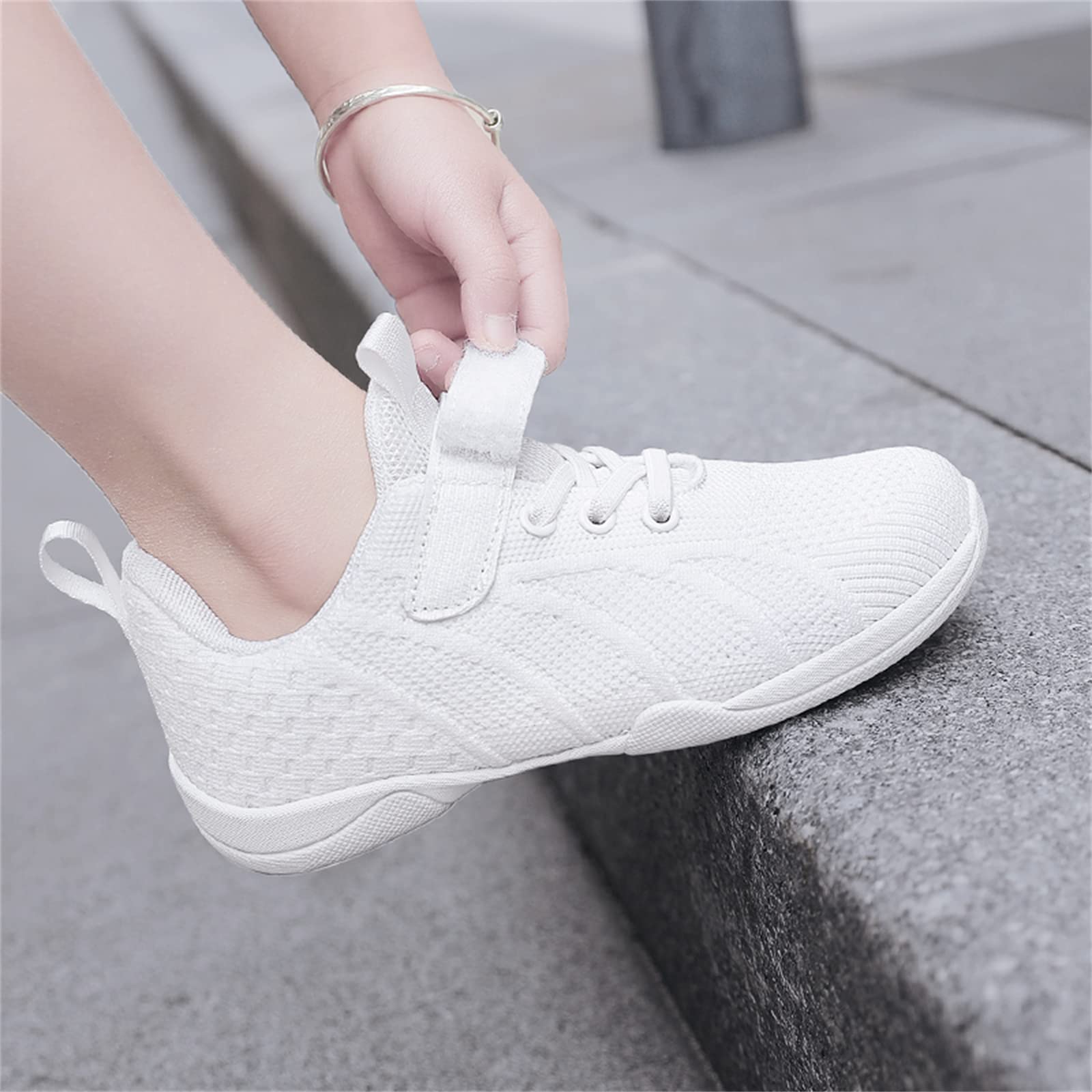 Tanzschuhe Für Mädchen Mesh Volle Sohle Gymnastik Cheerleading-Schuhe Hakenschlaufe Weicher Boden rutschfest