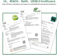 Vista 8 de CR1632 Battery 3V Lithium Battery 5 Count Pack CR1632 Batteries for Car Key Fob, Keyless Remote, Sensors - CR 1632 Coin Cell Batteries - 5 Years