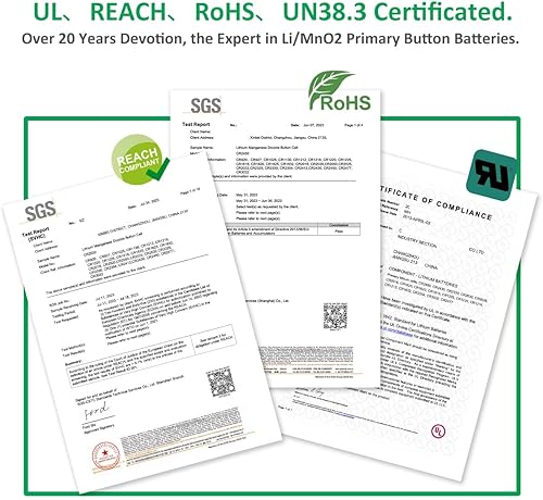 Miniatura 7 de YFCN Batería CR1632 de litio de 3 V, paquete de 5 unidades, pilas de moneda CR 1632, 5 años de vida útil