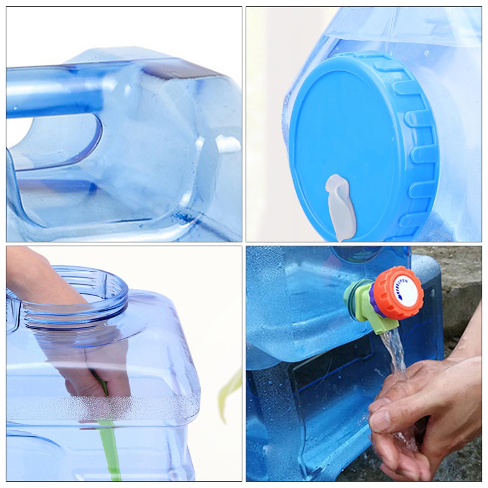 Serbatoio Di Stoccaggio Acqua Portatile Multiuso 10L Tanica Alimentare | Bottiglia Di Acqua Con Maniglia, Senza BPA, Serbatoio Acqua Impermeabile Per, Picnic, Escursionismo, Guida Automotive
