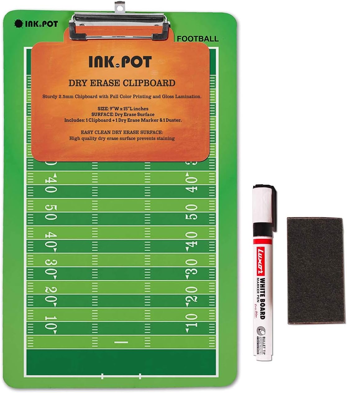 Coaches Board Dry Erase Double Sided Coaches Clipboard with Marker & Eraser for Soccer,Lacrosse Women,Lacrosse,Base Ball,Ice Hockey,Football,Basketball