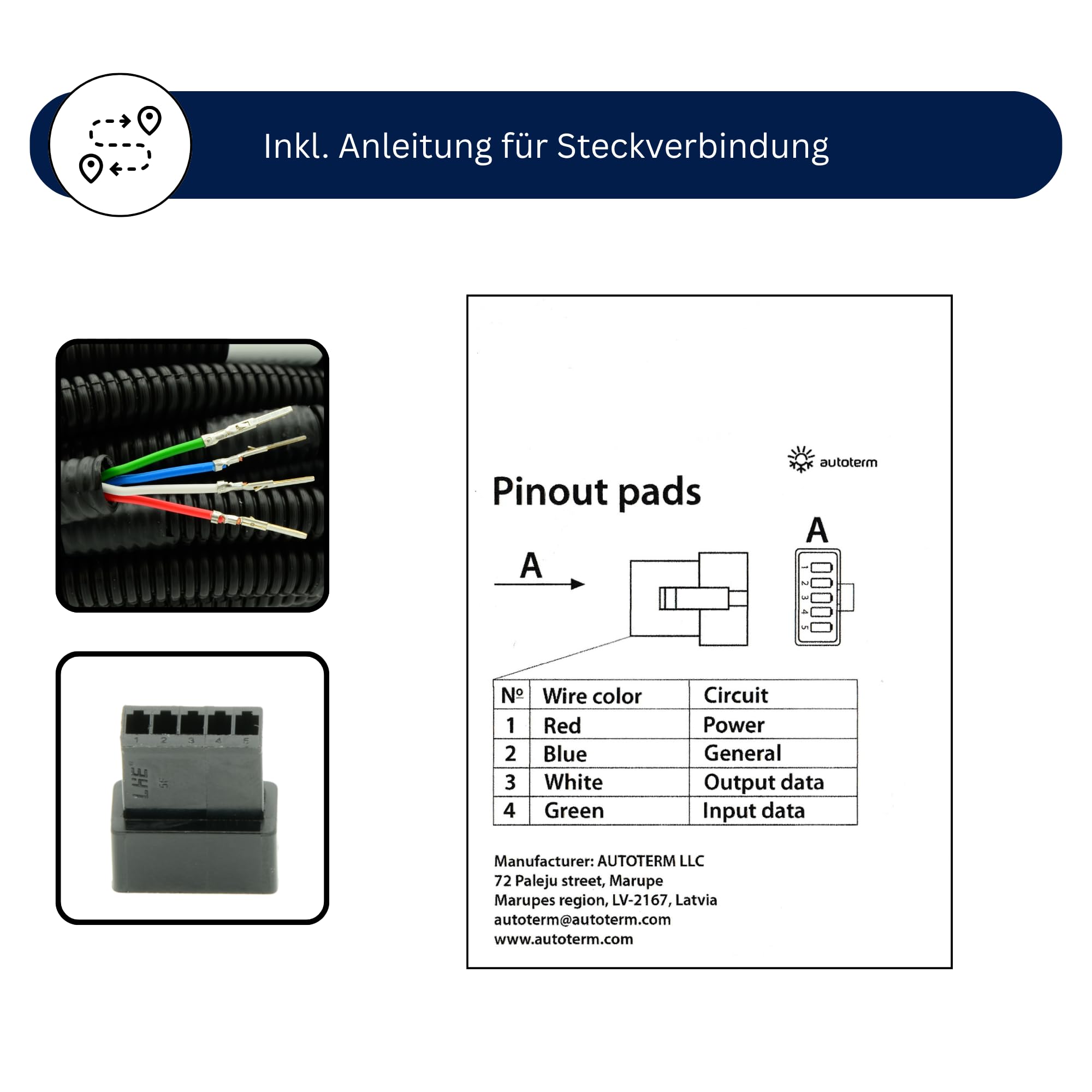 Autoterm Bedienteilkabel 7m 6-polig - längeres Kabel für Bedienpanel Regler Display – passend für Diesel-Standheizung Air 2D 4D 9D