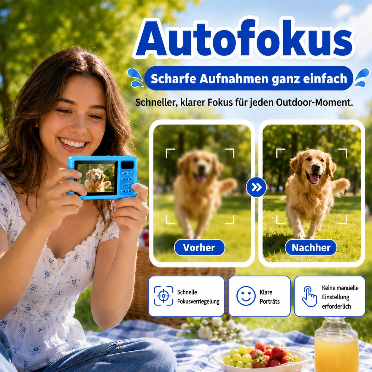 Maxmango D70 4K Unterwasserkamera,48MP 10FT Wasserdicht für Schnorcheln,Dual Screen Selfie Autofokus Digitalkamera with 16GB Karte für Jungen und Mädchen Schnorcheln Schwimmen