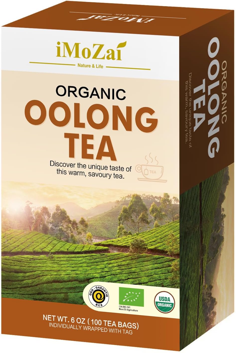 Imozai Organic Oolong Tea Bags 100 Count Individually Wrapped