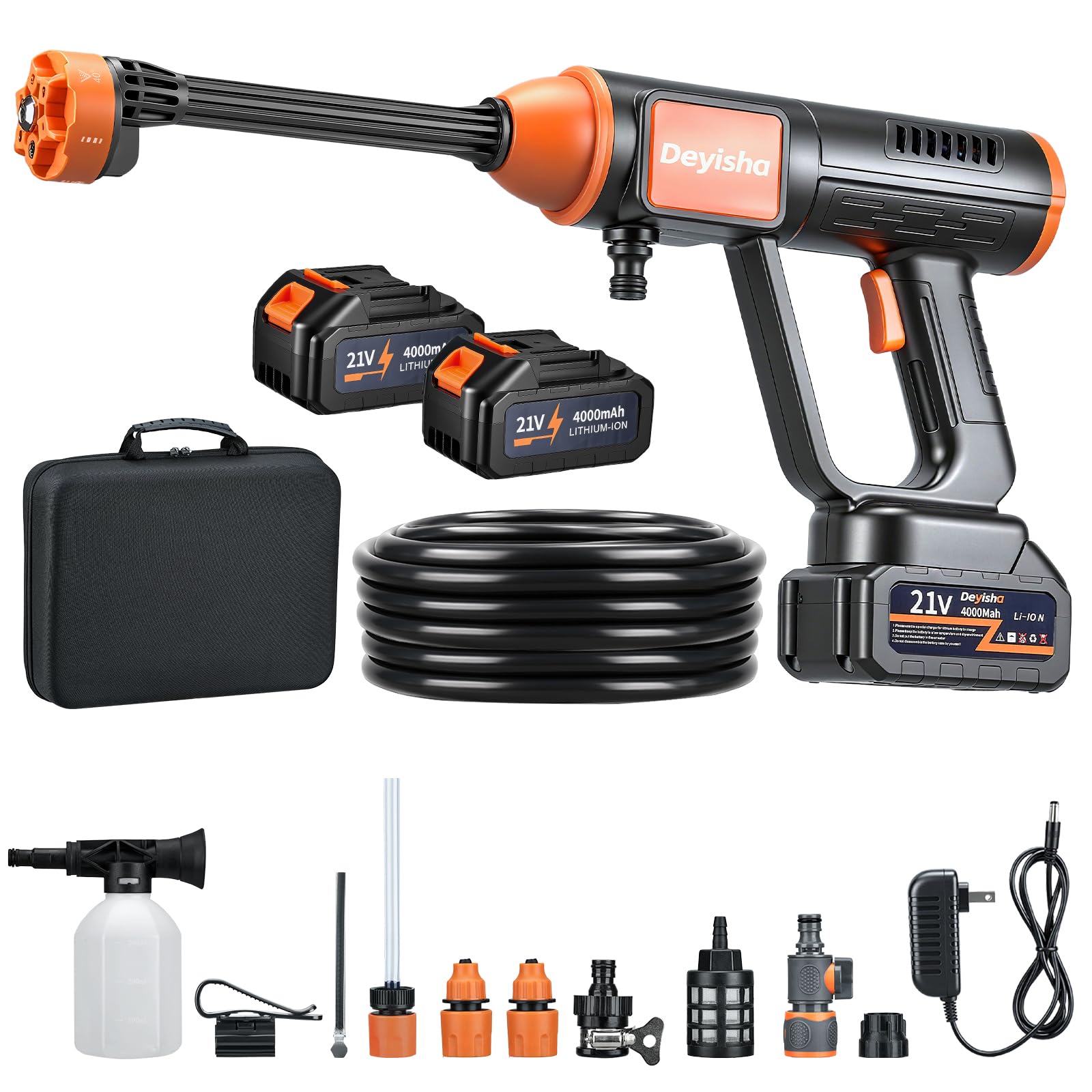 1750 PSI Upgraded Cordless Pressure Washer with Brushless Motor, 2 * 4.0Ah Battery, 6-in-1 Nozzle, Touch Screen, Stroage Bag, Handheld Portable Pressure Washer, Electric Pressure Washer