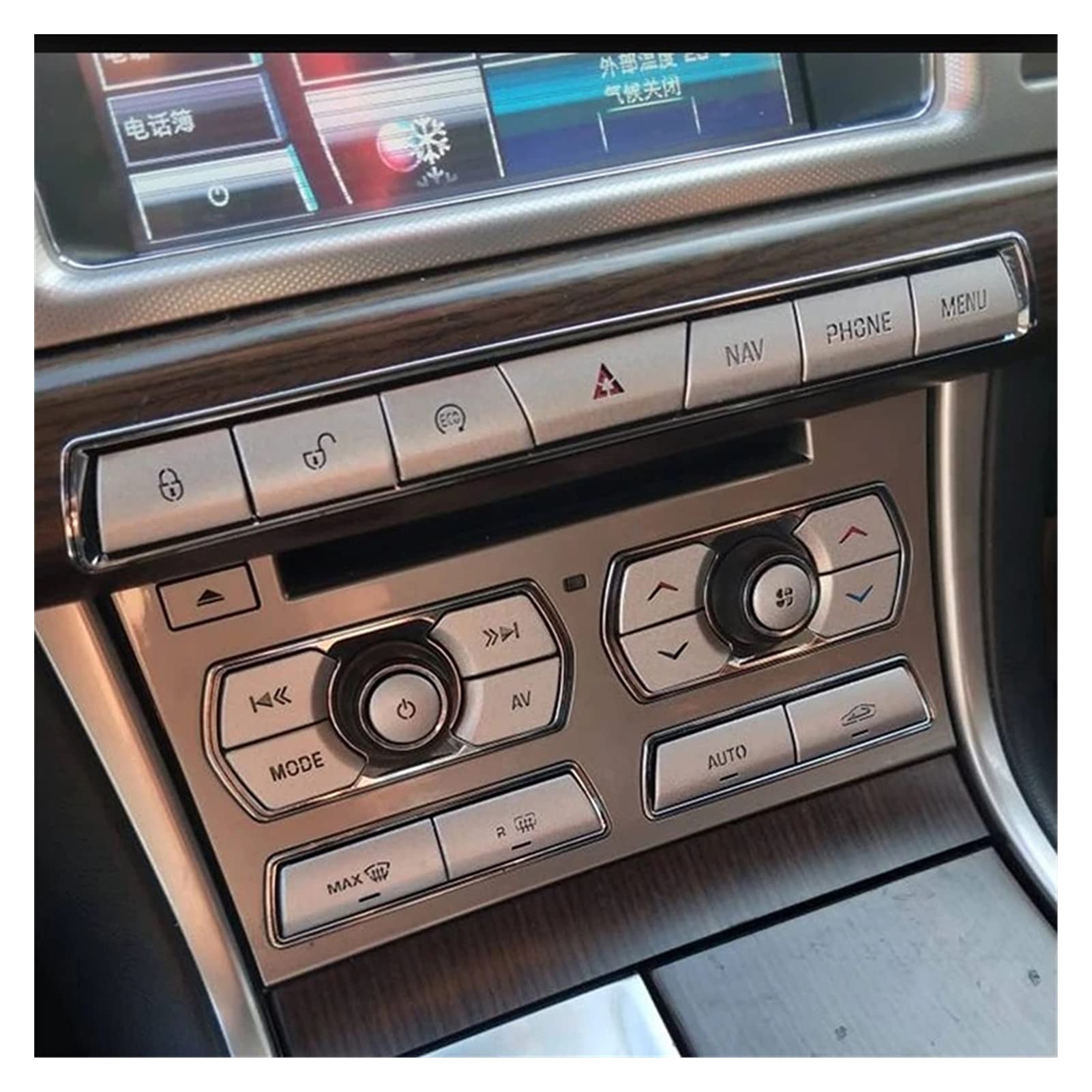 Centralne sterowanie samochodu klimatyzacja multimedialna osłona przycisku naklejka pasuje do Ja/gu/ar X/F 2012-2015 Auto stylizacja wyposażenia wnętrz(Style B)