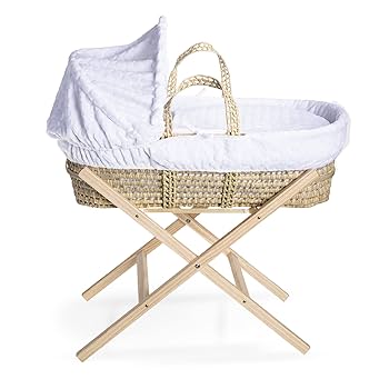 Clair De Lune Marshmallow Palm Moses Basket - Cream From Www