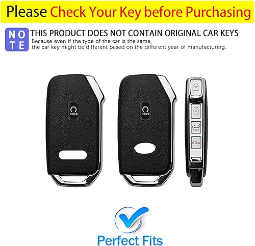 Miniatura 2 de Syodiesn Funda para llavero Kia, TPU suave con llavero de cuero, protección de 360 grados, compatible con Kia Ceed Cerato Forte NIRO Seltos Sorento