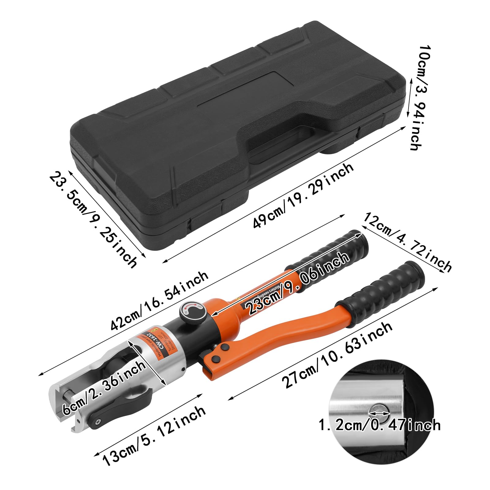Pinza idraulica TH & M contorno M12/15/18/22/28+TH16/20/26/32 per tubi in alluminio, tubi in plastica, tubi PEX, tubi multistrato, estremità del cavo, connettori nudi e crimping esagonale