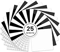 Vista 10 de Permanent Vinyl Sheets- 15Pack 12"x12" Glossy Silver Adhesive Vinyl + 5 Transfer Tapes, Silver Permanent Adhesive Sheets for All Cutting Machine