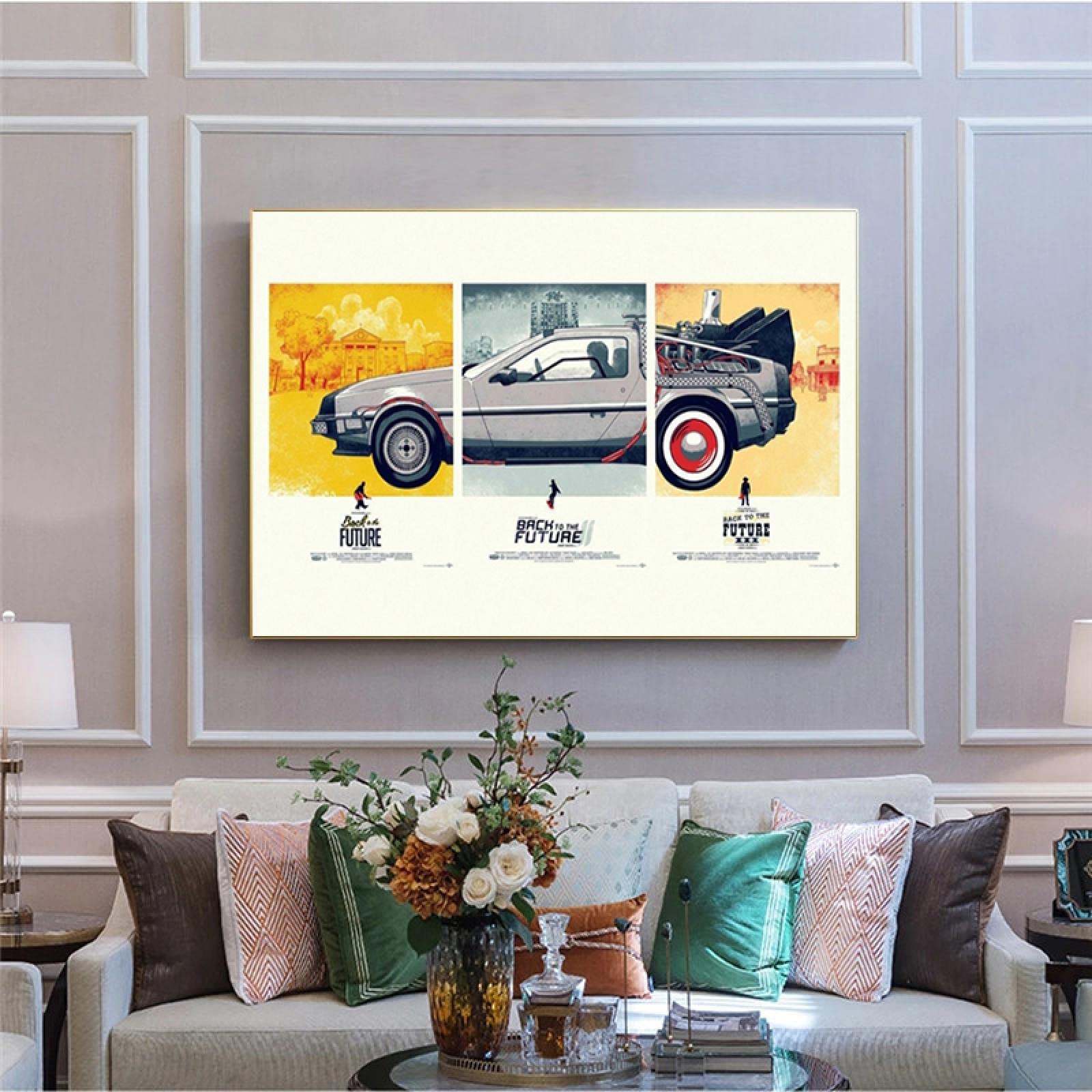 XIANGPEIFBH Film classico Ritorno al futuro Poster Wall Art Canvas Painting Film alternativo Stile vintage Quadri da appendere Home Decor 50x75cm (20x30inch) Cornice interna