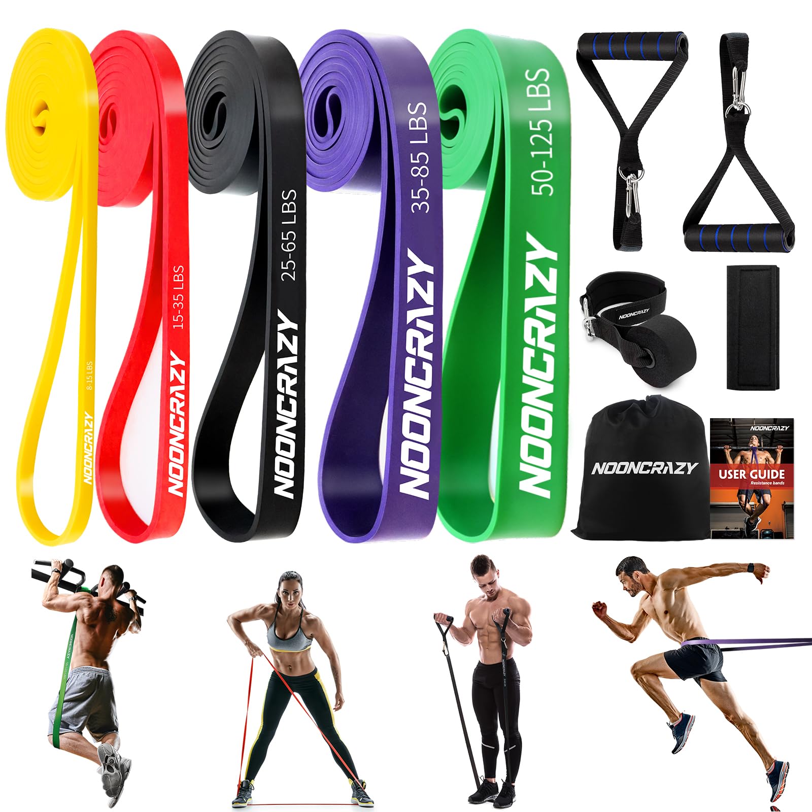 Resistance Bands, Verschiedene Ebenen Widerstandsbänder mit Türanker und Handgriffen, Fitnessbänder für Kraftraining, Training, Yoga für Männer und Frauen