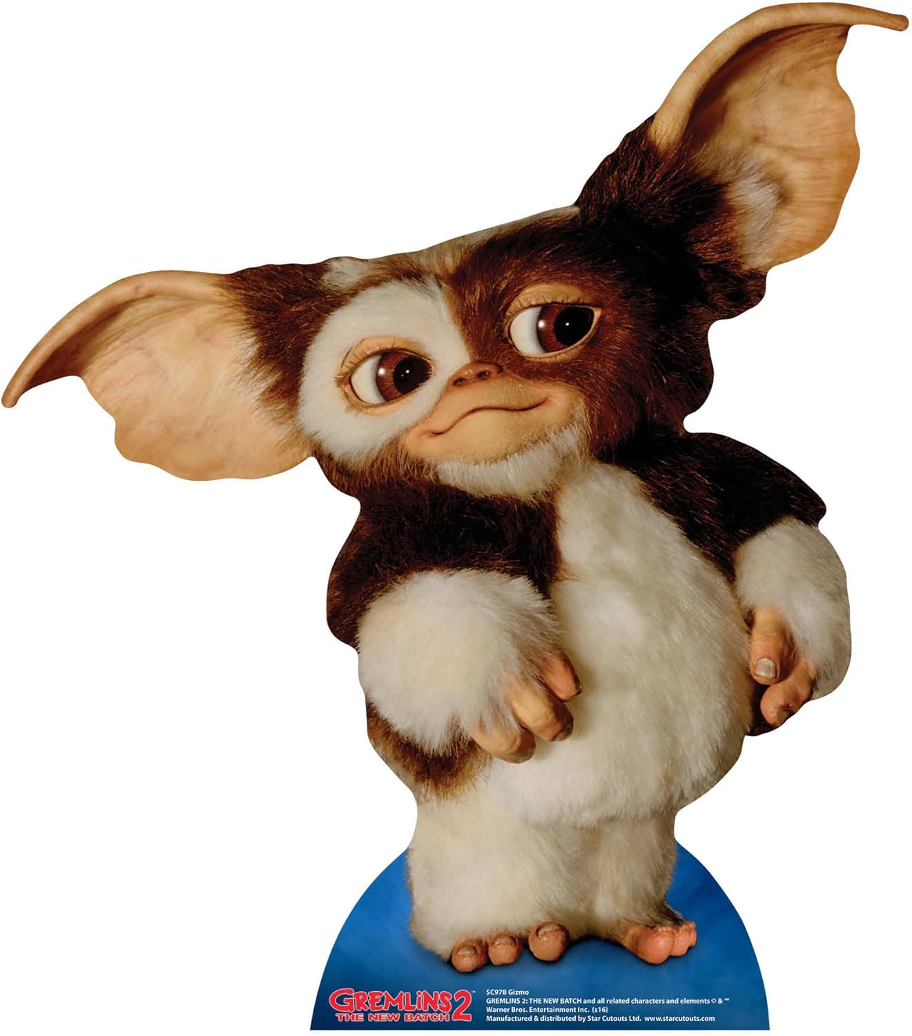 STAR CUTOUTS Ltd SC978 Gizmo Cute Gremlin Life Size Cardboard Cut, Multi Colour, 75 x 64 x 75 cm