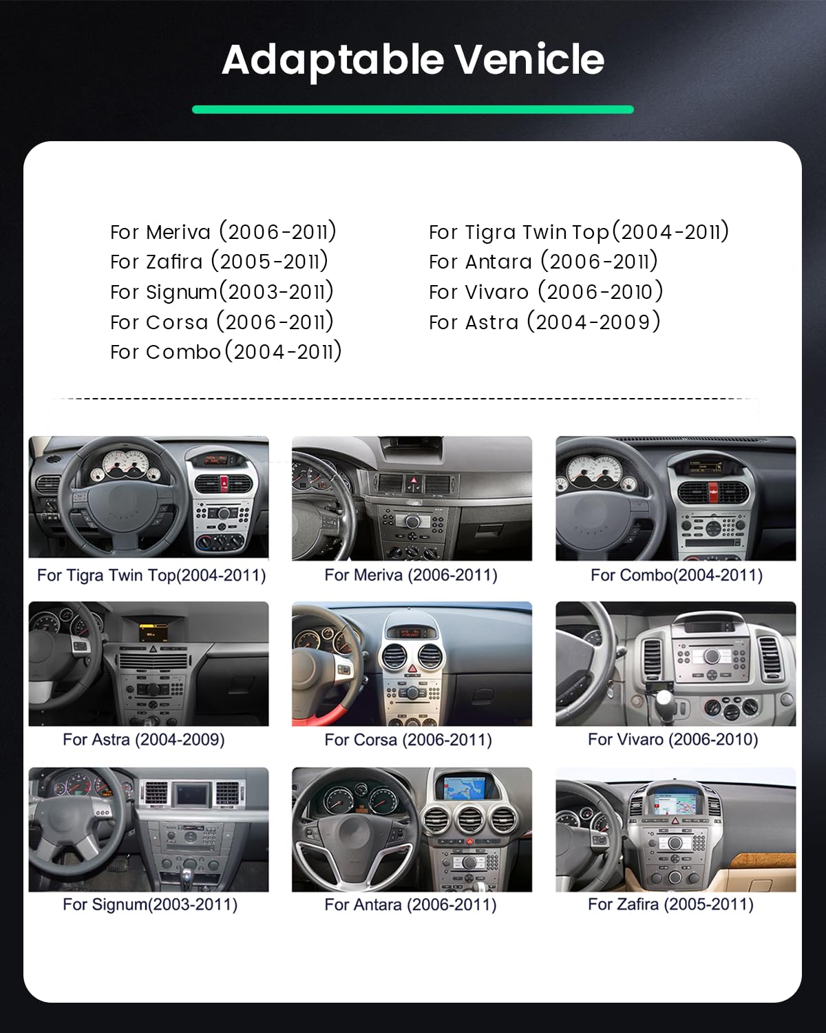 Roinvou 4+64G Radio Android 15 para Opel Corsa Astra Antara Vectra Zafira Meriva Signum Carplay Android Auto, 9'' Incell Screen Táctil Radio(Negro) GPS Bluetooth EQ WiFi RDS FM SWC Cámara Trasera
