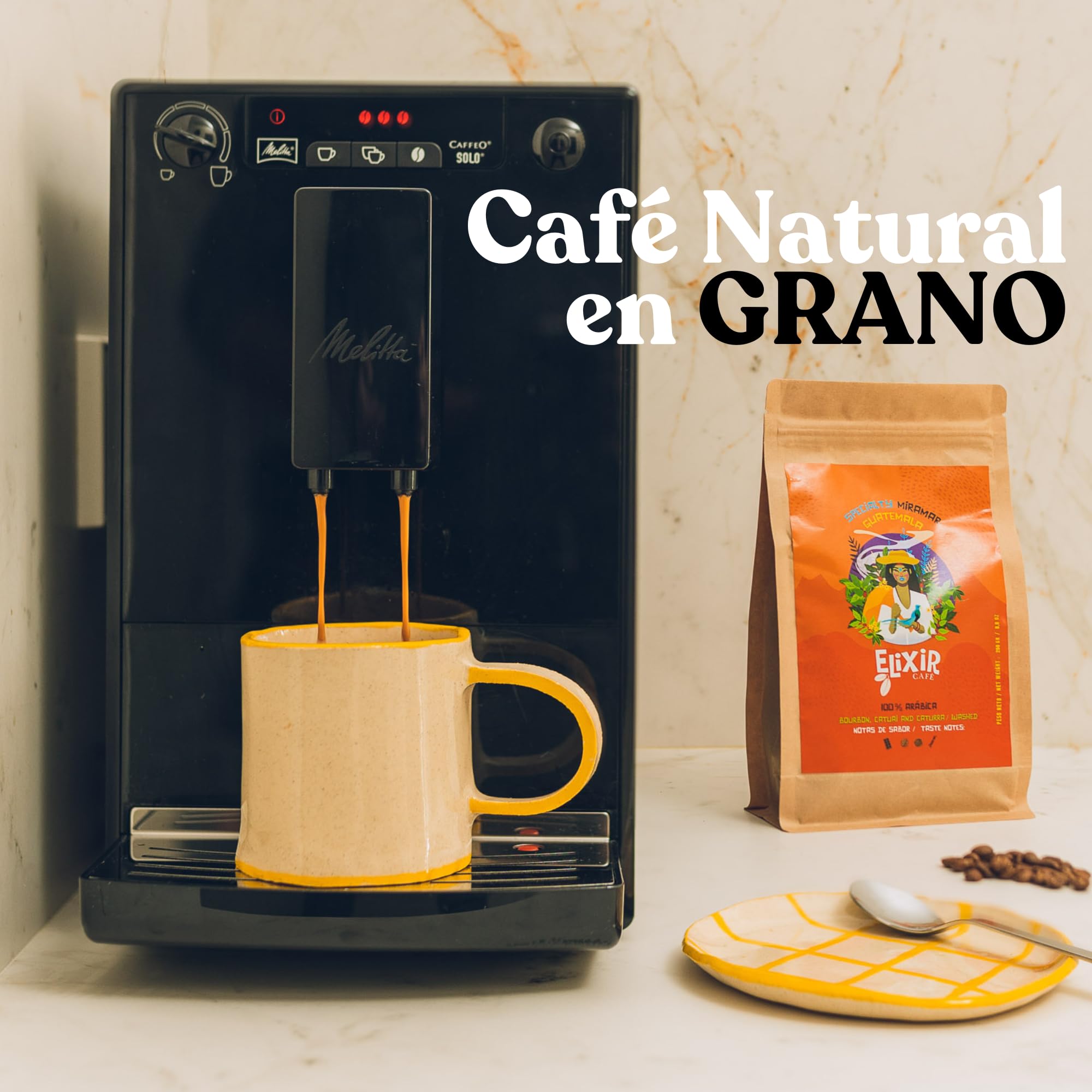 Cafe En Grano Natural 1kg Elixir - Cafe Especialidad Etiopía | Café En Grano 1kg | Café Arabica Etiopía | Intenso 5/5