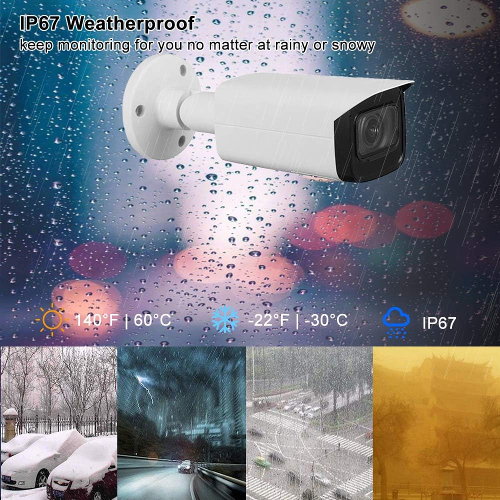 One-Day Sale: Up to 80% Off Motorized Starlight Security 2.7-13.5mm Vari-Focal UltraHD - 8MP 4K Outdoor PoE IP Camera Lens 5X Optical Zoom with 196ft Night Vision,SD Card Slot,IP67 H.265 WDR Audio Alarm I/O