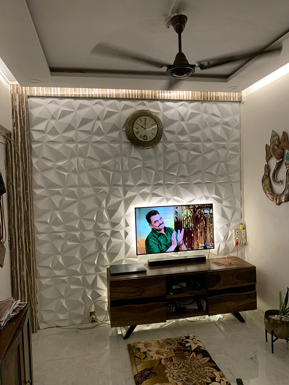 Art3d PVC Textures 3D Wall Panels White Diamond Design Tiles (32 Sq ft ...